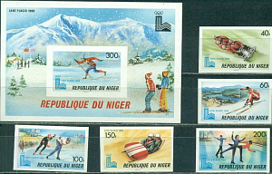 Нигер, 1980, Олимпиада, Зима, 5 марок+блок без зубцов